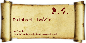 Meinhart Iván névjegykártya